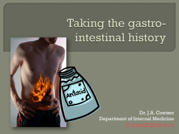 Taking the gastrointestinal history
