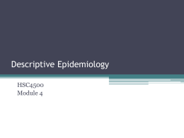 Descriptive Epidemiology and Public Health