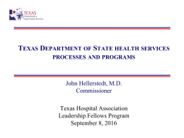 Overview of Department of State health services