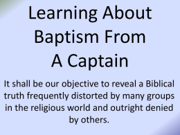 Learning About Baptism From A Captain