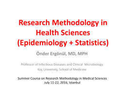 Introduction to Epidemiology - Summer Course On Research