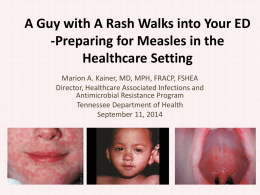Preparing for Measles in the Healthcare Setting