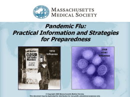 Pandemic Influenza - Massachusetts Medical Society