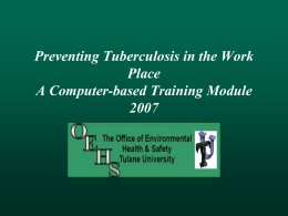 Prevention of TB Exposure