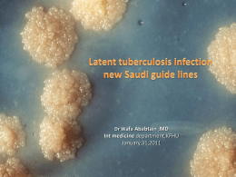 Latent tuberculosis infection new Saudi guide lines