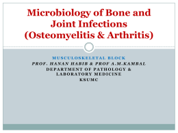 Arthritis and muscle infections
