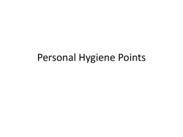 Personal Hygiene Points