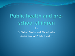 Assessment of public health needs