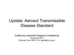 Cal/OSHA Update - California Industrial Hygiene Council