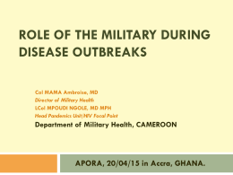 Cameroon Defence during disease outbreaks