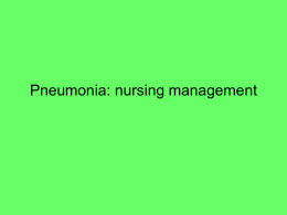 Pneumonia: nursing management