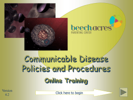 Communicable Disease Training - Beech Acres Parenting Center