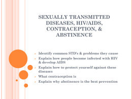 SEXUALLY TRANSMITTED DISEASES, HIV/AIDS