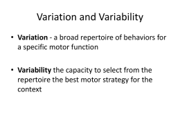 Session III, part I (Variation and Variability)