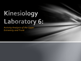 Kinesiology Laboratory 6 - Kinesiology Lab