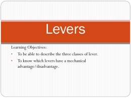 Levers - PE Course Specification