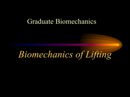Biomechanics of Lifting