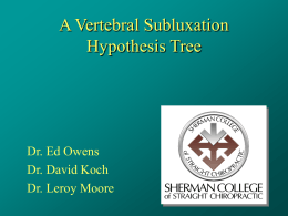 A Vertebral Subluxation Hypothesis Tree