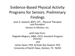 Evidence-Based Physical Activity Programs for Seniors