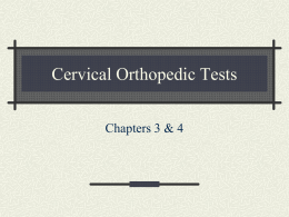 Cervical Orthopedic Tests