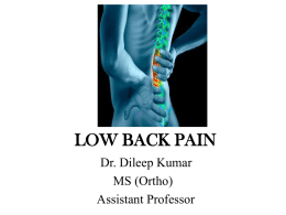 LOW BACK PAIN - King George's Medical University
