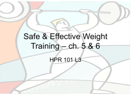 Safe & Effective Weight Training