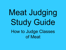 Meat Judging Study Guide - National 4