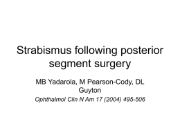 Strabismus following posterior segment surgery