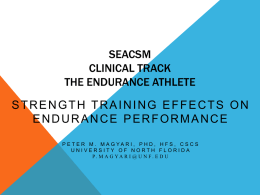 SEACSM Clinical Track The Endurance Athlete