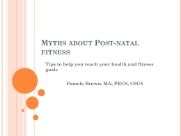 Myths about Post-natal fitness