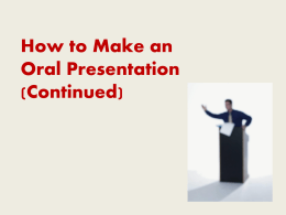 How to Make an Oral Presentation