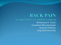 Lecture 34-Chronic Back Pain - King Saud University Medical