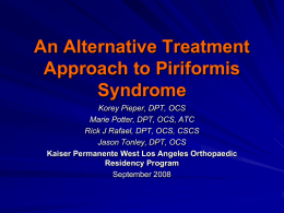An Alternative Treatment Approach to Piriformis Syndrome