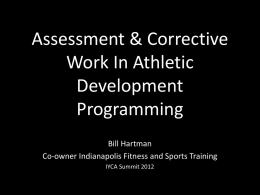 Assessment & Corrective Work In Athletic