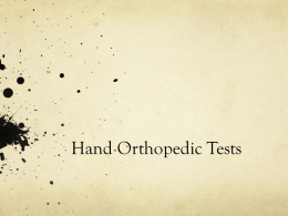 Hand Orthopedic Tests