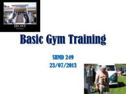 Basic Gym Training - SHMD 249 Sport & Exercise Technology 2