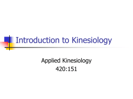 Presentation 1: Introduction to Kinesiology