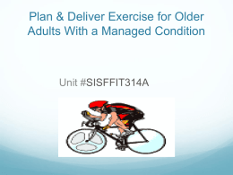 Plan and Deliver Exercise to Older Adults
