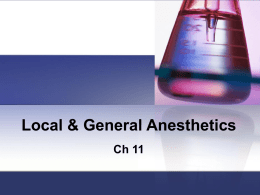 Local & General Anesthetics
