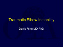 Traumatic Elbow Instability