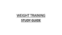 weight training study guide