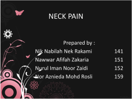 CAUSES OF NECK PAIN