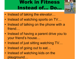 Work in Fitness Instead of… Do…