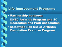 Life Improvement Programs - South Carolina Recreation & Parks