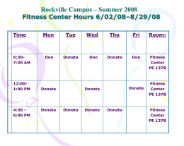 Summer 2008 WellnessSchedules
