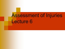Lecture 6 Assessment of INjury