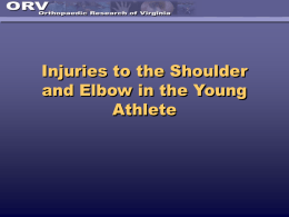 Injuries to the Shoulder and Elbow in the Young Athlete