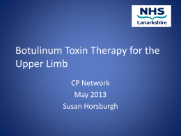 Botulinum Toxin Therapy for the Upper Limb