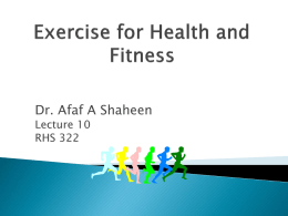 lecture 10,Exercise for Health and Fitness