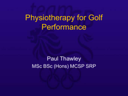 Physiotherapy for Golf Performance